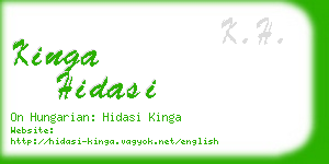 kinga hidasi business card